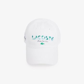 Lacoste SPORT Miami Open Print Cotton Cap - Čepice Pánské Bílé / Tmavě Blankyt Blankyt | CZ-YDVhYI